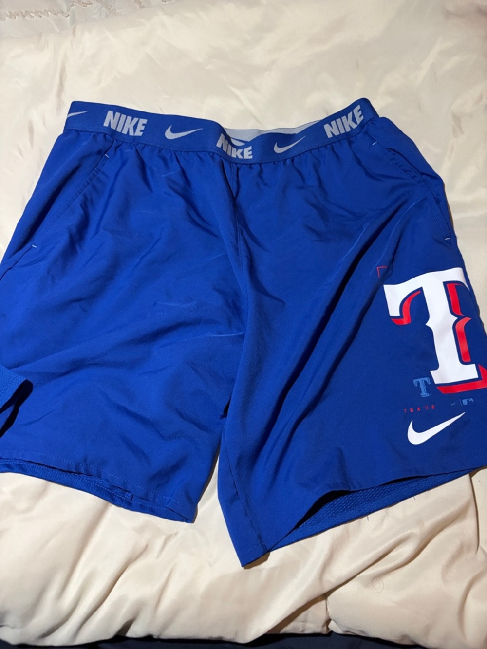 Nike Men’s Blue Athletic Shorts with Team Logo